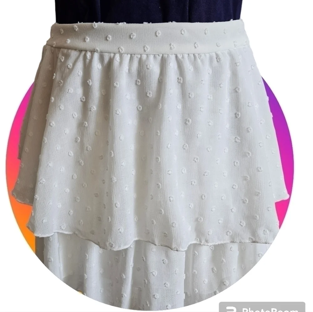 ORIGINALITY LAYERED MINI SKIRT SZ XL WHITE